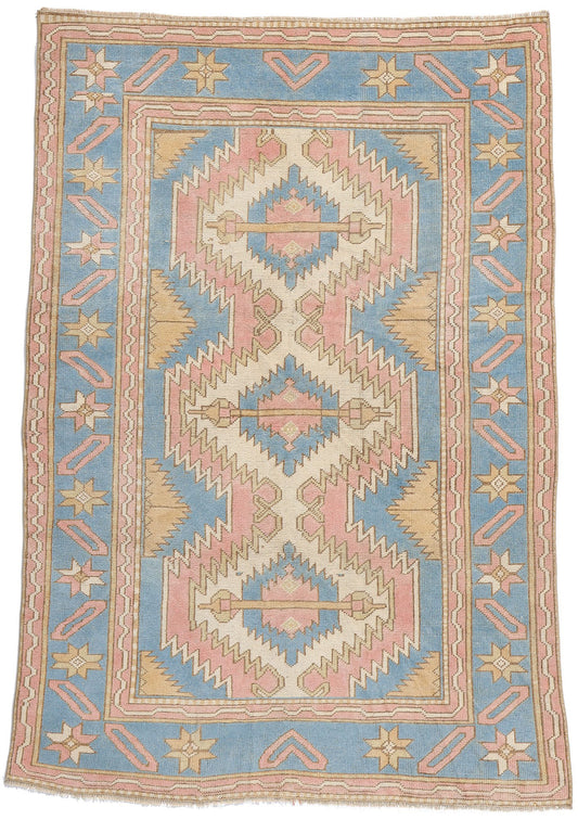 5 x 7 Vintage Pink Turkish Oushak Rug 53939