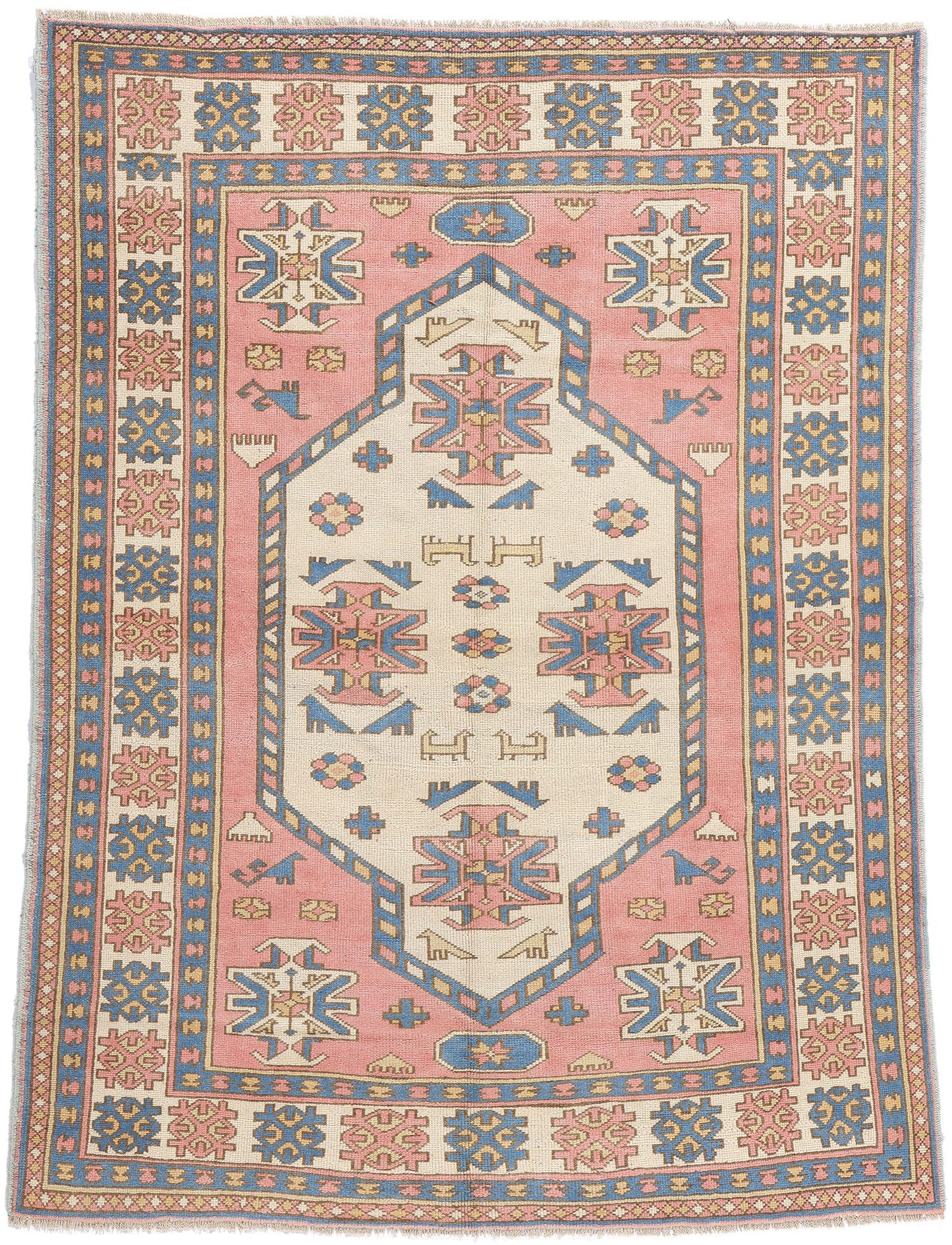 6 x 8 Vintage Pink Persian Hamadan Rug 53944