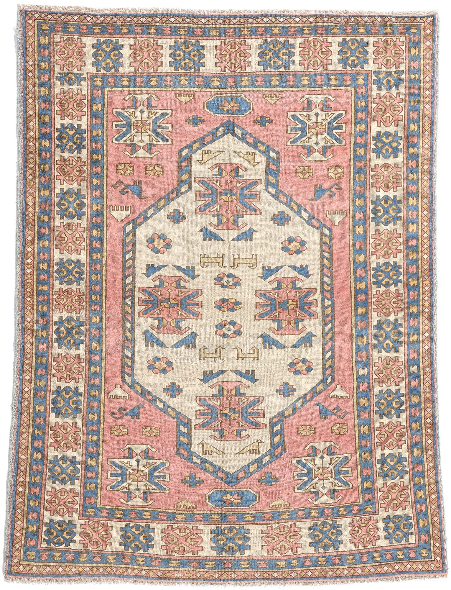 6 x 8 Vintage Pink Persian Hamadan Rug 53944