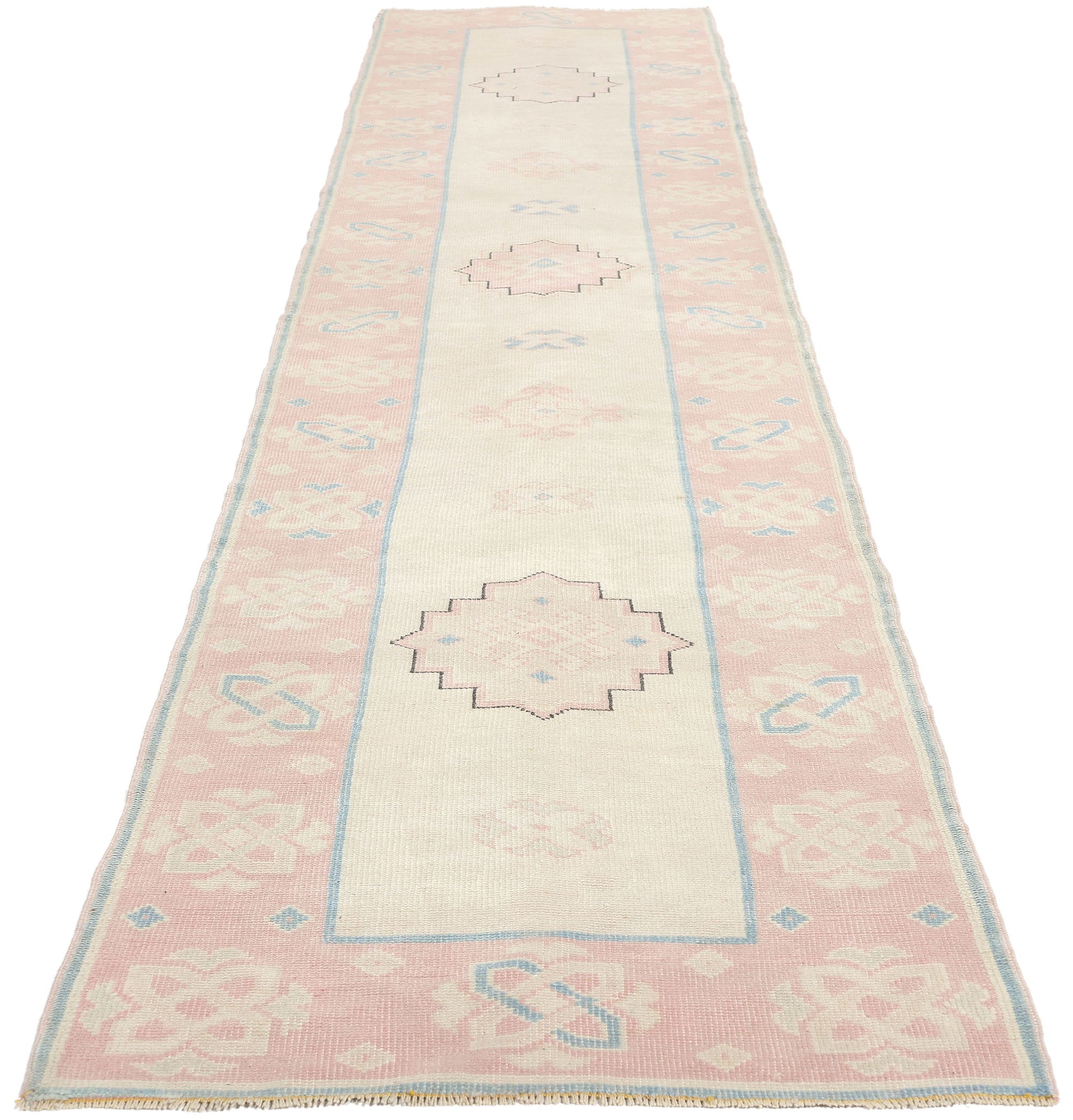 2 x 12 Vintage Pink Persian Hamadan Rug 53942