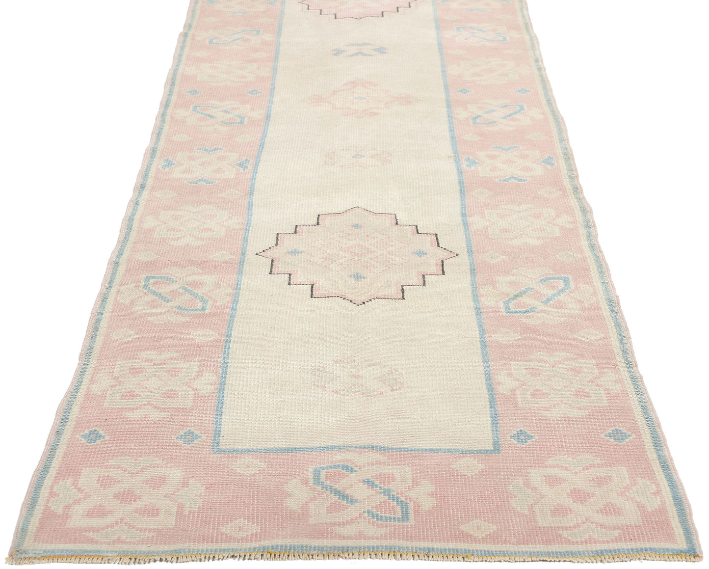 2 x 12 Vintage Pink Persian Hamadan Rug 53942