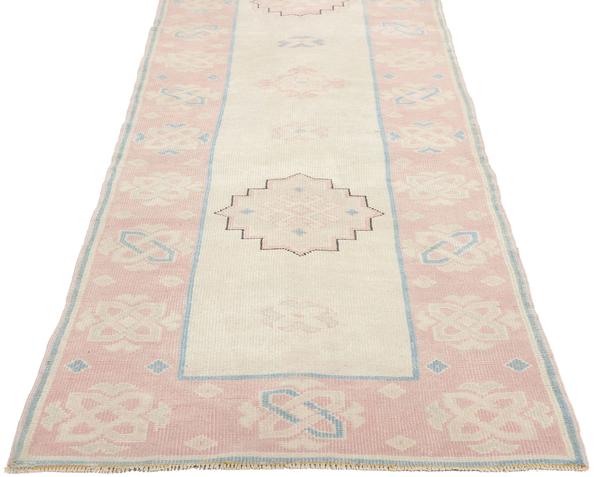 2 x 12 Vintage Pink Persian Hamadan Rug 53942