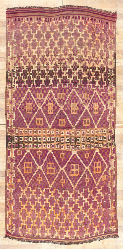 6 x 13 Vintage Purple Beni MGuild Moroccan Rug 20917
