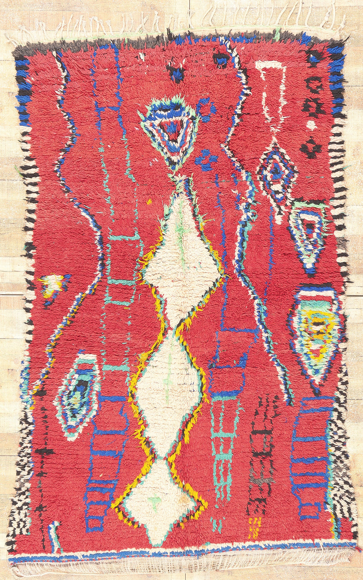 5 x 7 Vintage Red Boujad Moroccan Rug 20435