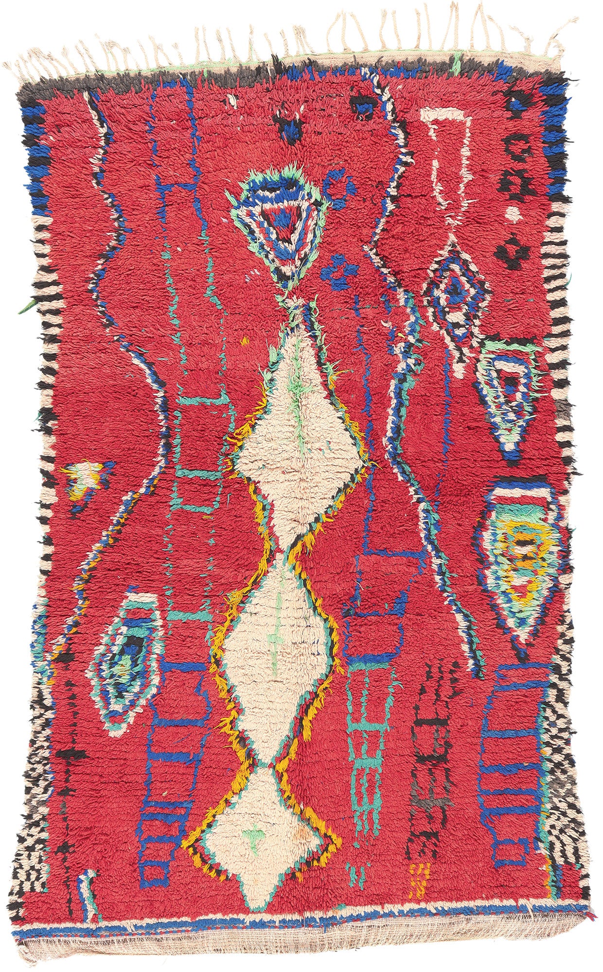 5 x 7 Vintage Red Boujad Moroccan Rug 20435