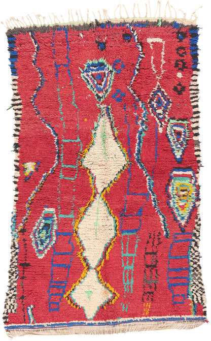 5 x 7 Vintage Red Boujad Moroccan Rug 20435