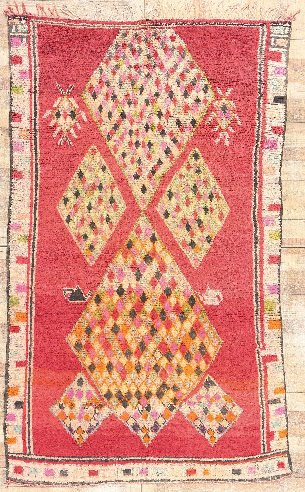 6 x 10 Vintage Red Boujad Moroccan Rug 20898