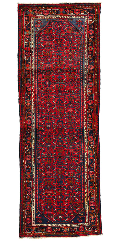 4 x 11 Vintage Persian Hamadan Rug 76135