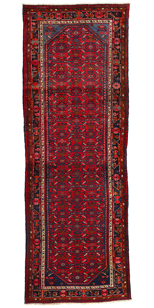 4 x 11 Vintage Persian Hamadan Rug 76135