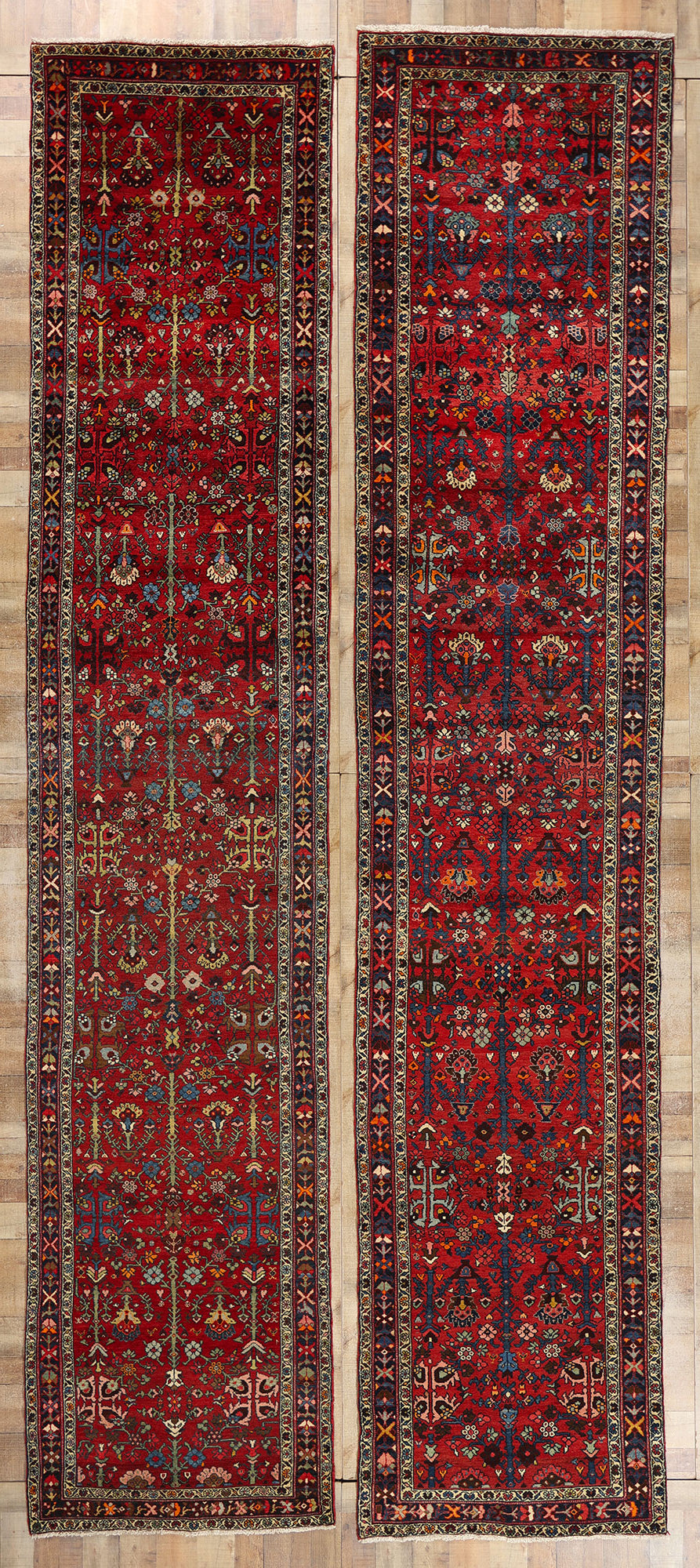 3 x 17 Vintage Red Persian Hamadan Rug 78727