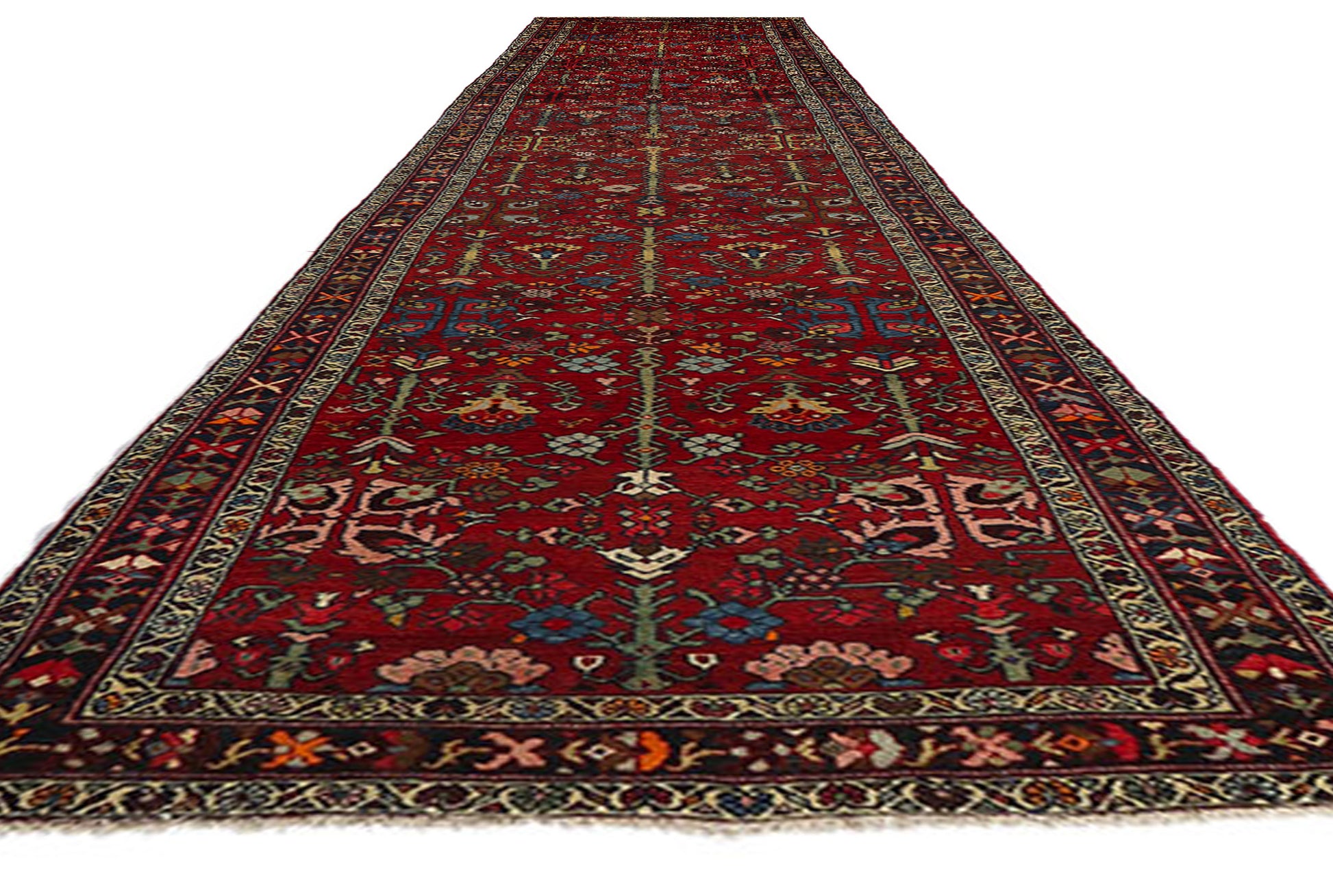 3 x 17 Vintage Red Persian Hamadan Rug 78727