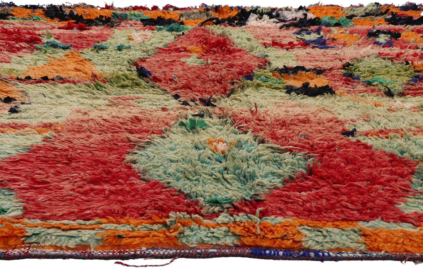 5 x 6 Colorful Vintage Boujad Moroccan Rag Rug 21787
