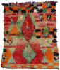 5 x 6 Colorful Vintage Boujad Moroccan Rag Rug 21787