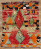 5 x 6 Colorful Vintage Boujad Moroccan Rag Rug 21787