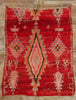 5 x 7 Vintage Red Boujad Moroccan Rag Rug 21831