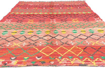 5 x 9 Vintage Red Moroccan Rag Rug 20296