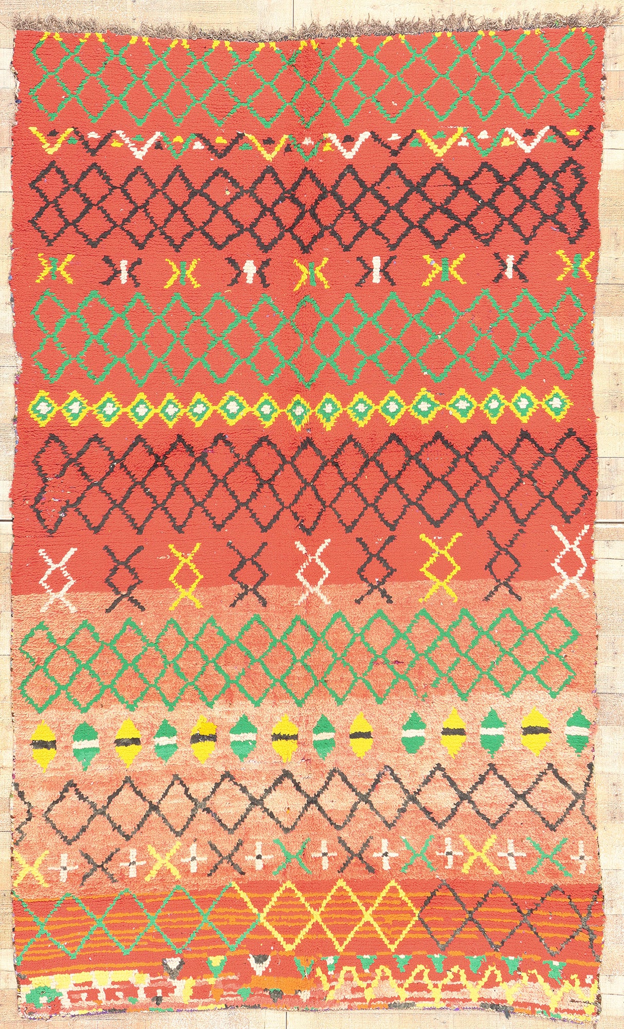 5 x 9 Vintage Red Moroccan Rag Rug 20296
