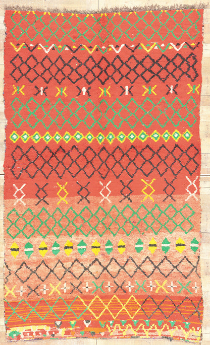 5 x 9 Vintage Red Moroccan Rag Rug 20296