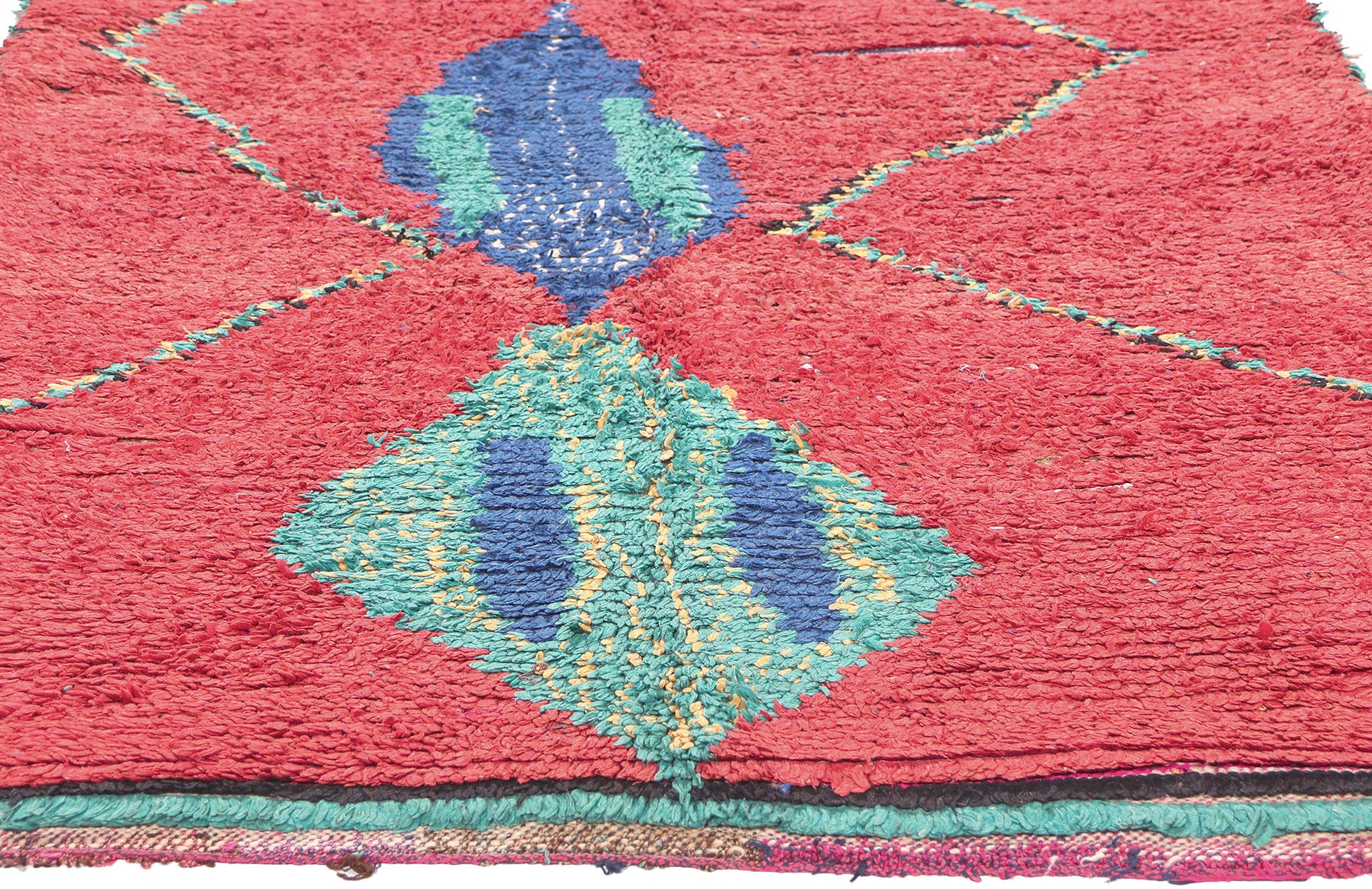 4 x 9 Vintage Red Boujad Moroccan Rug 20474