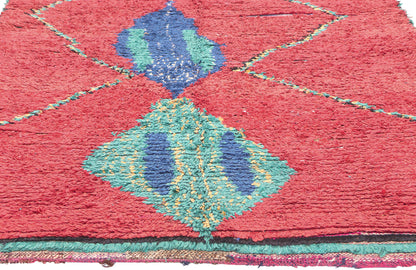 4 x 9 Vintage Red Boujad Moroccan Rug 20474