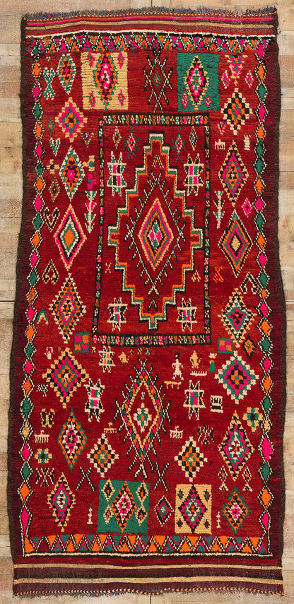 5 x 10 Vintage Red Taznakht Moroccan Rug 21840
