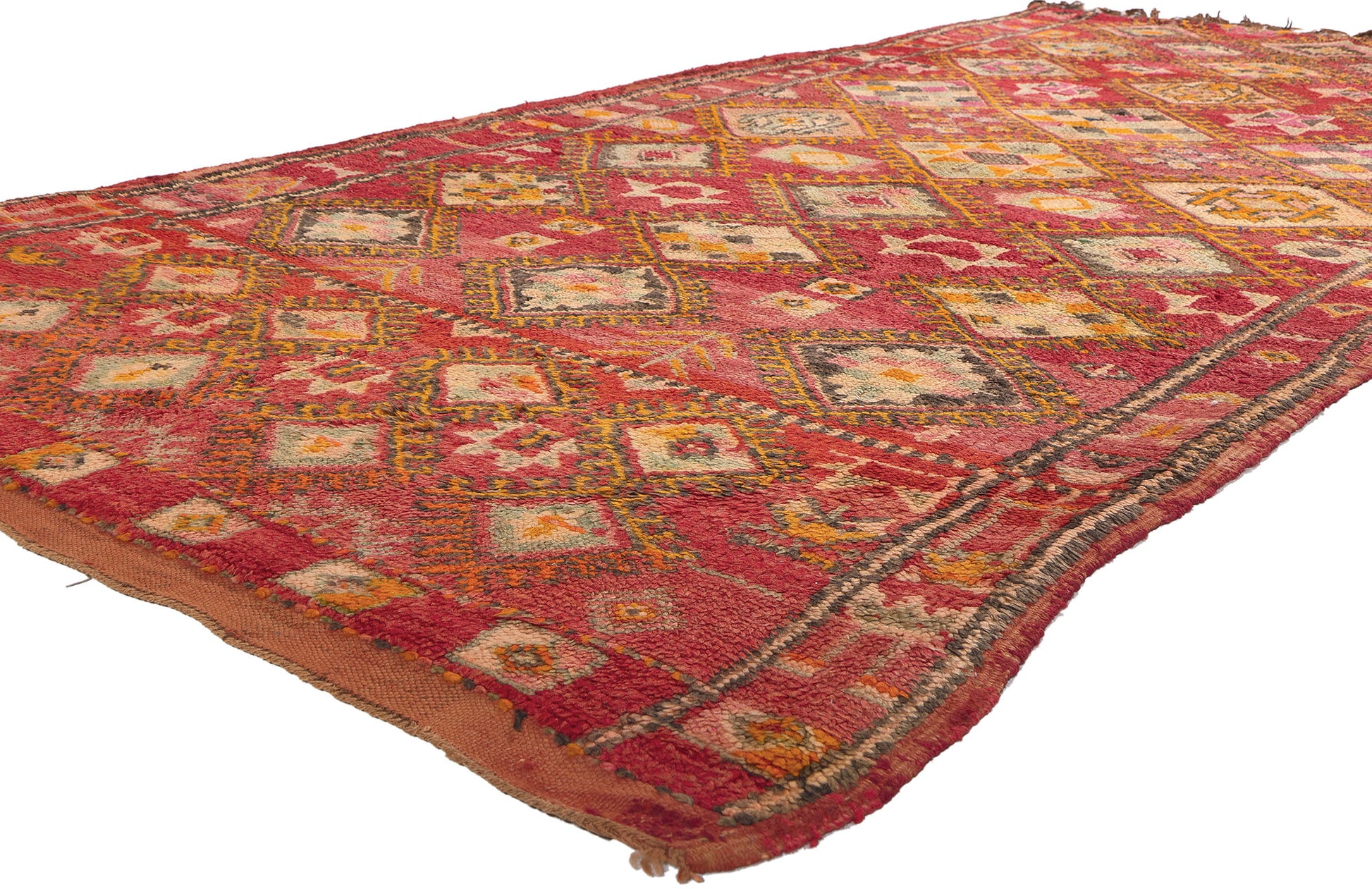 5 x 11 Vintage Red Boujad Moroccan Rug 21344