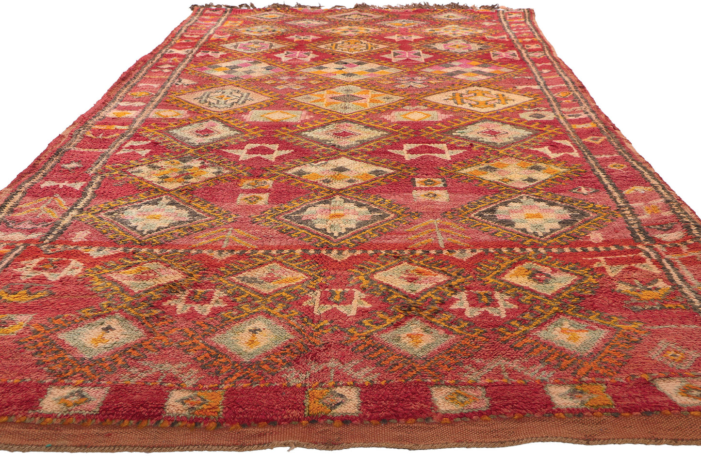 5 x 11 Vintage Red Boujad Moroccan Rug 21344