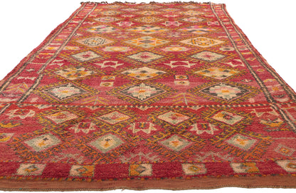 5 x 11 Vintage Red Boujad Moroccan Rug 21344