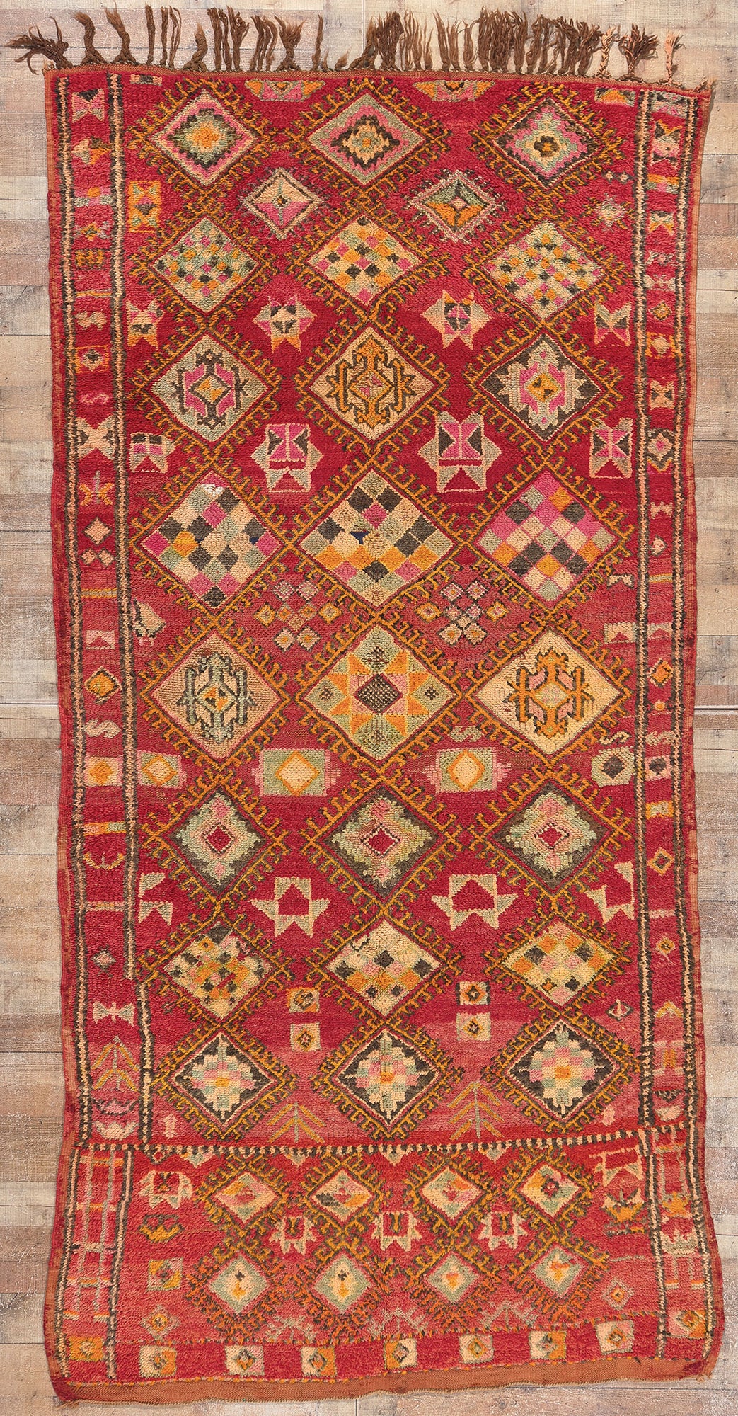 5 x 11 Vintage Red Boujad Moroccan Rug 21344