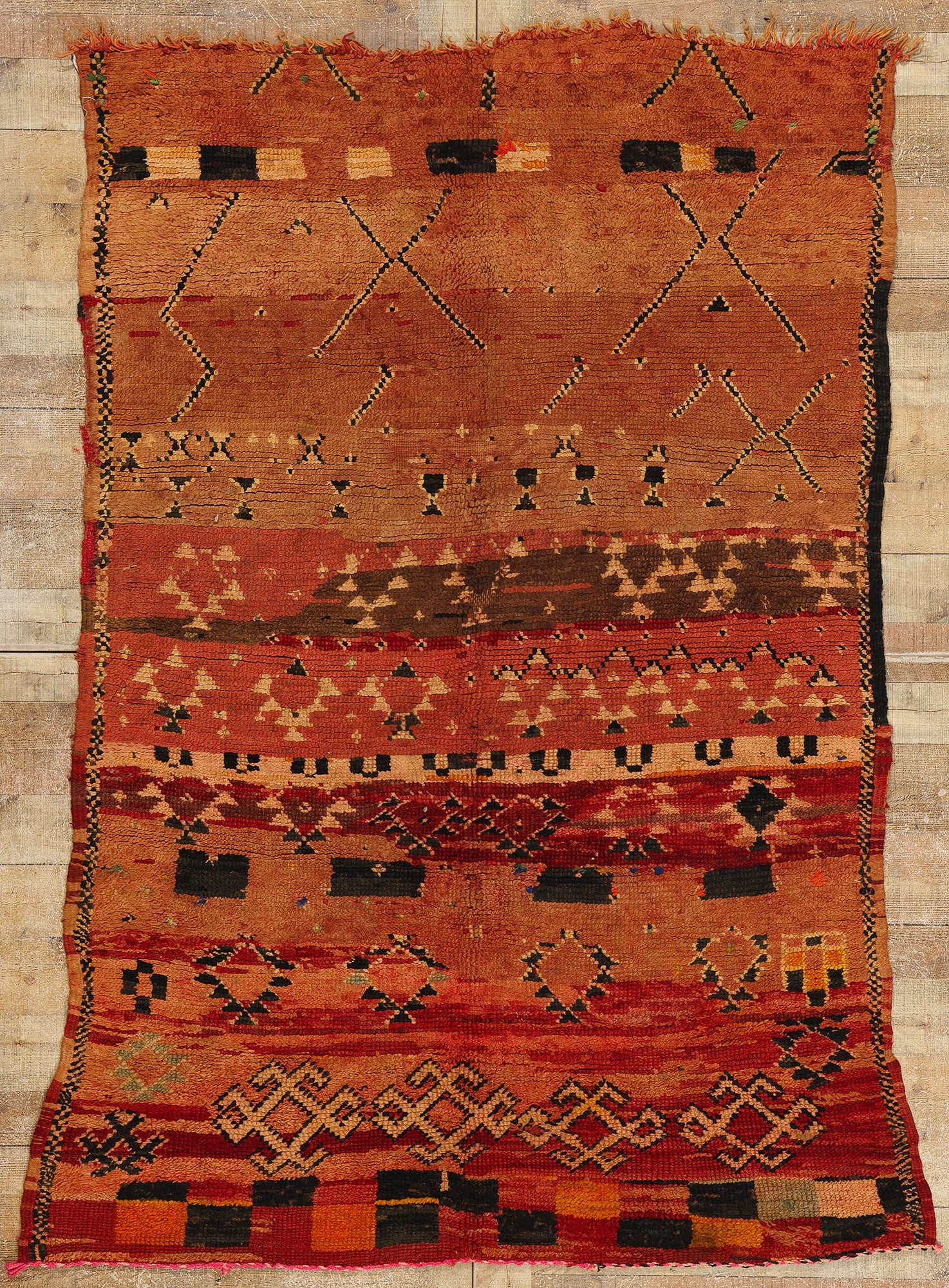 5 x 7 Vintage Red Boujad Moroccan Rug 21727