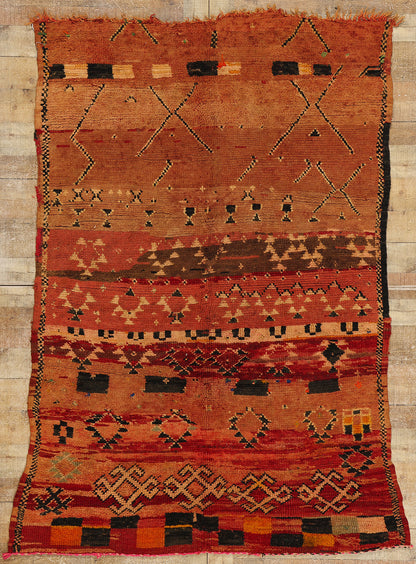 5 x 7 Vintage Red Boujad Moroccan Rug 21727