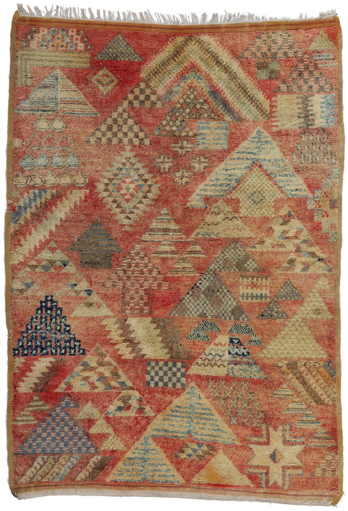 5 x 7 Vintage Red Taznakht Moroccan Rug 21720