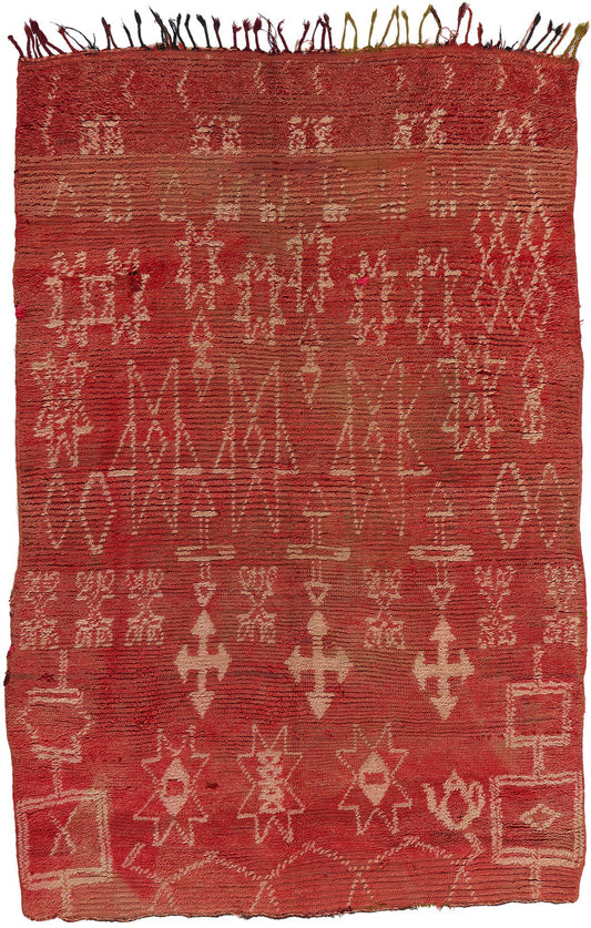 5 x 8 Vintage Red Boujad Moroccan Rug 21814
