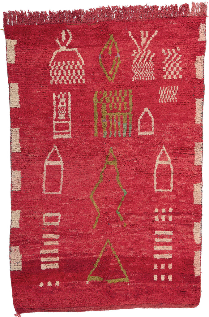 5 x 8 Vintage Red Boujad Moroccan Rug 20265