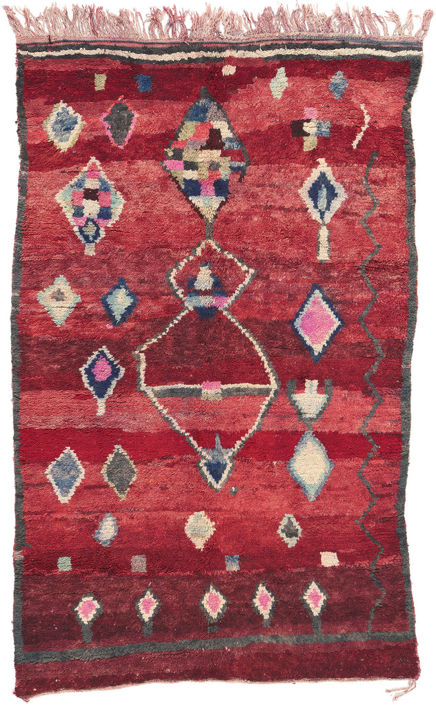 5 x 8 Vintage Red Boujad Moroccan Rug 20278