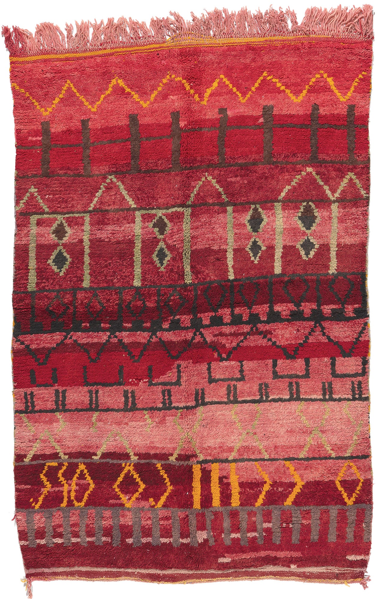 5 x 8 Vintage Red Rehamna Moroccan Rug 20288