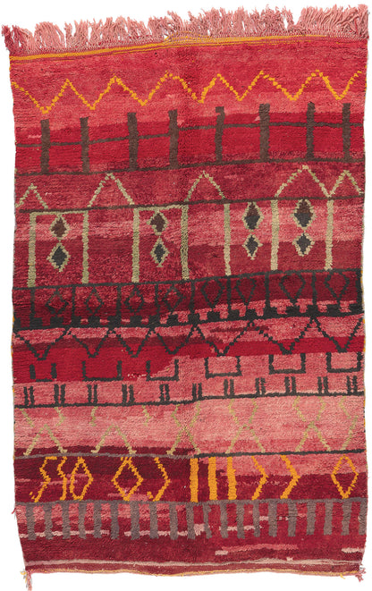 5 x 8 Vintage Red Rehamna Moroccan Rug 20288