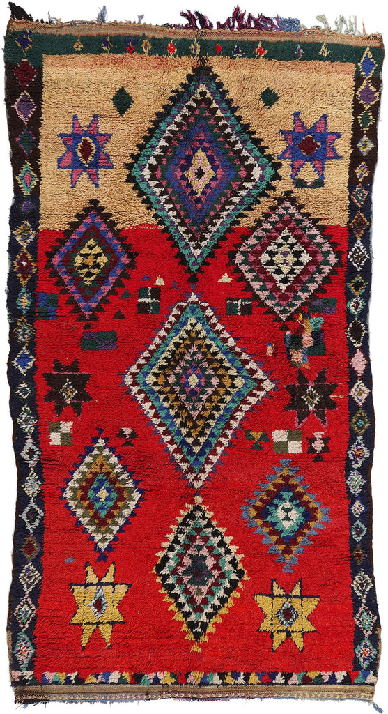 5 x 9 Vintage Red Boujad Moroccan Rug 21795