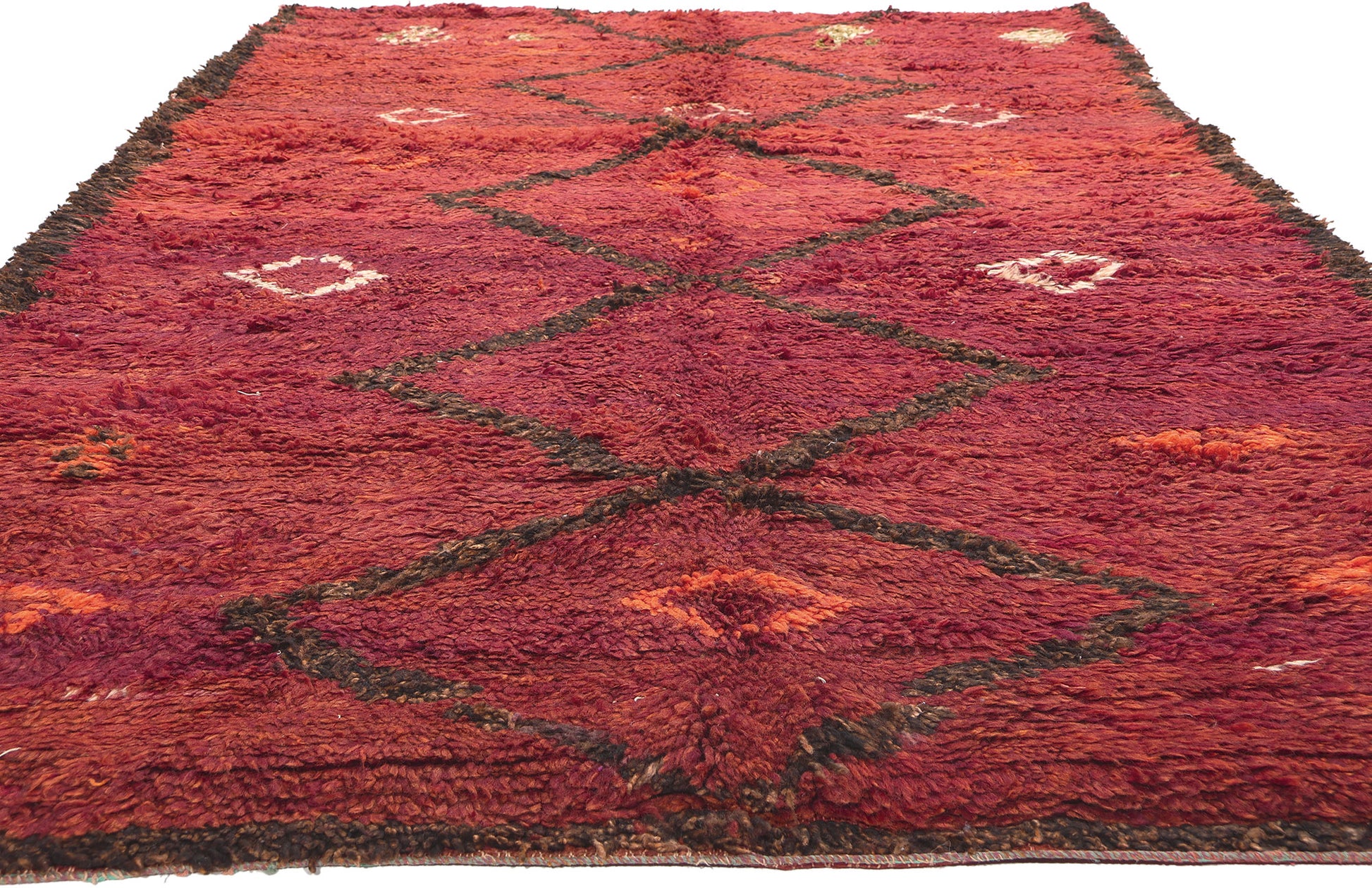 6 x 11 Vintage Red Beni Mrirt Moroccan Rug 20947