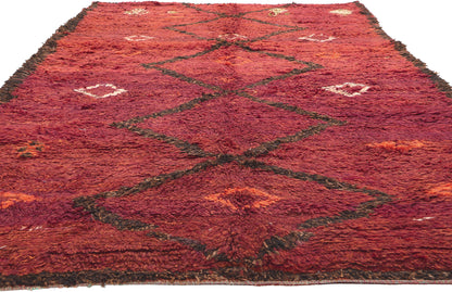 6 x 11 Vintage Red Beni Mrirt Moroccan Rug 20947