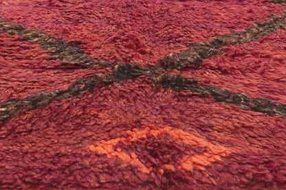 6 x 11 Vintage Red Beni Mrirt Moroccan Rug 20947