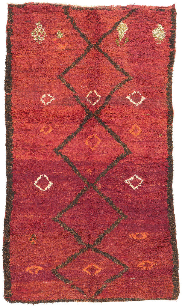 6 x 11 Vintage Red Beni Mrirt Moroccan Rug 20947