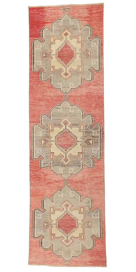 3 x 11 Vintage Red Turkish Oushak Rug 53916