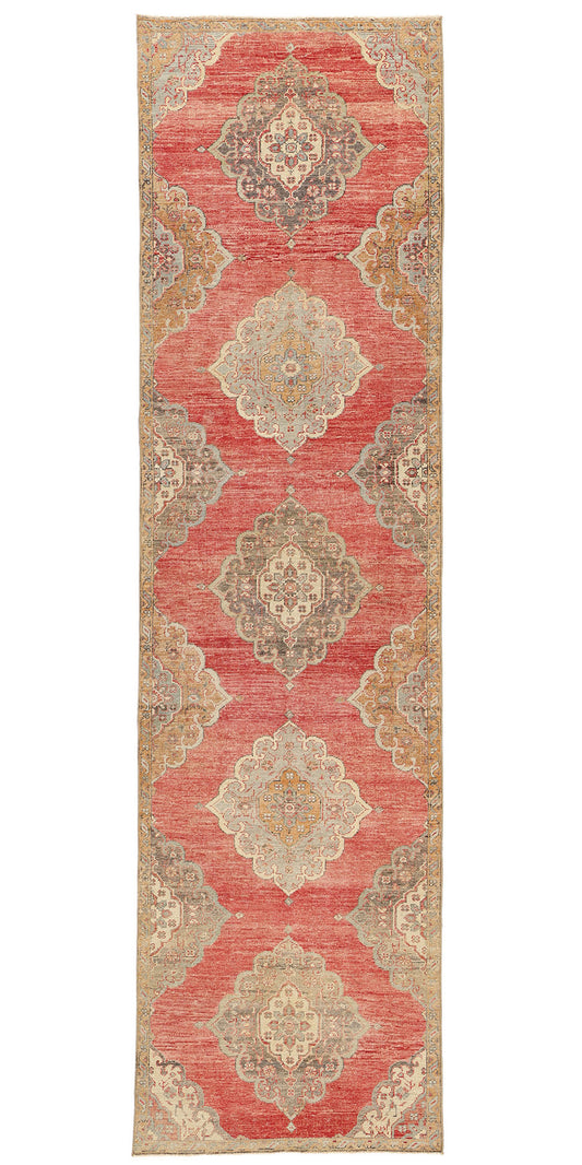 3 x 12 Vintage Red Turkish Oushak Rug 53913