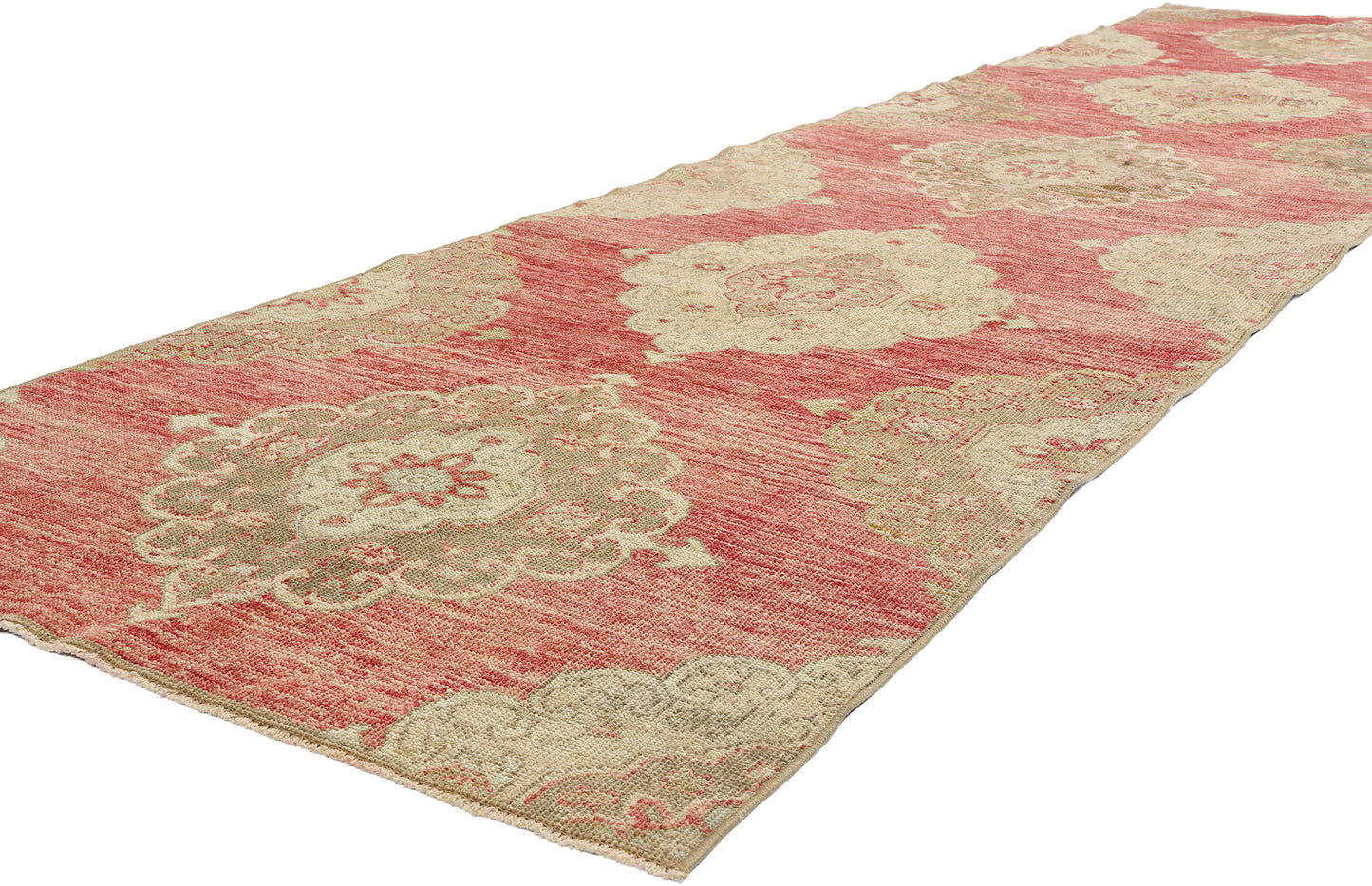 3 x 12 Vintage Red Turkish Oushak Rug 53919