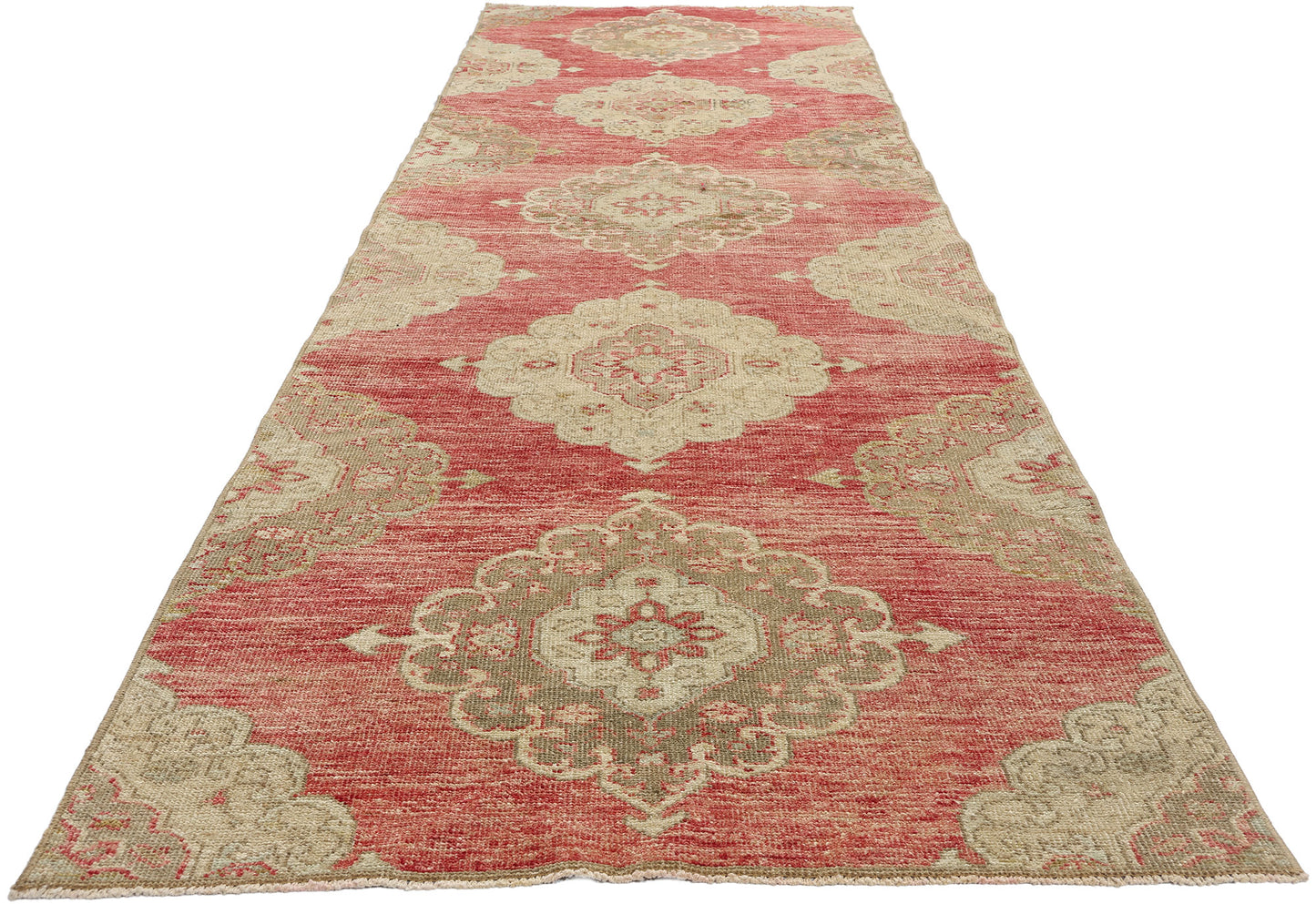 3 x 12 Vintage Red Turkish Oushak Rug 53919