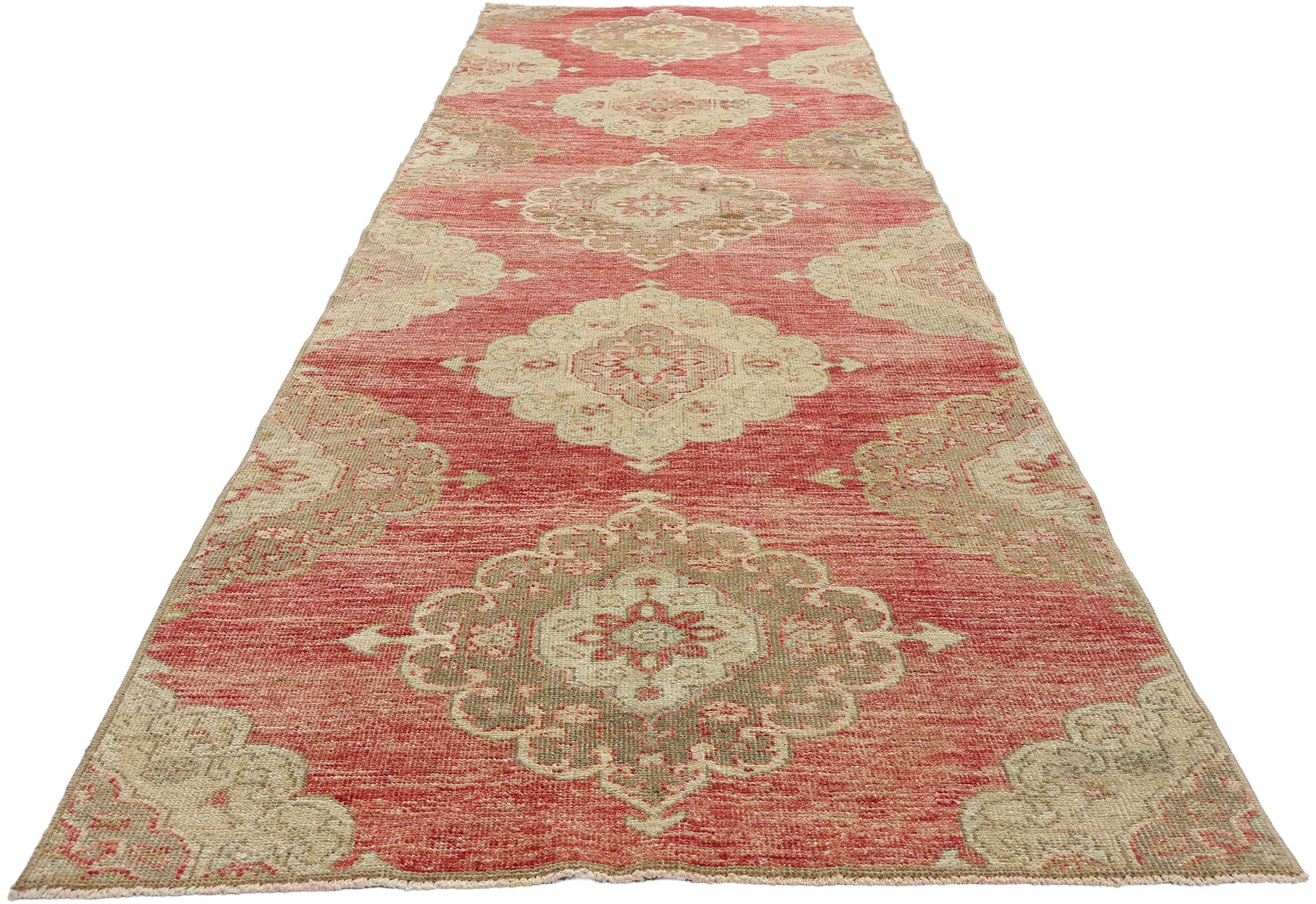 3 x 12 Vintage Red Turkish Oushak Rug 53919
