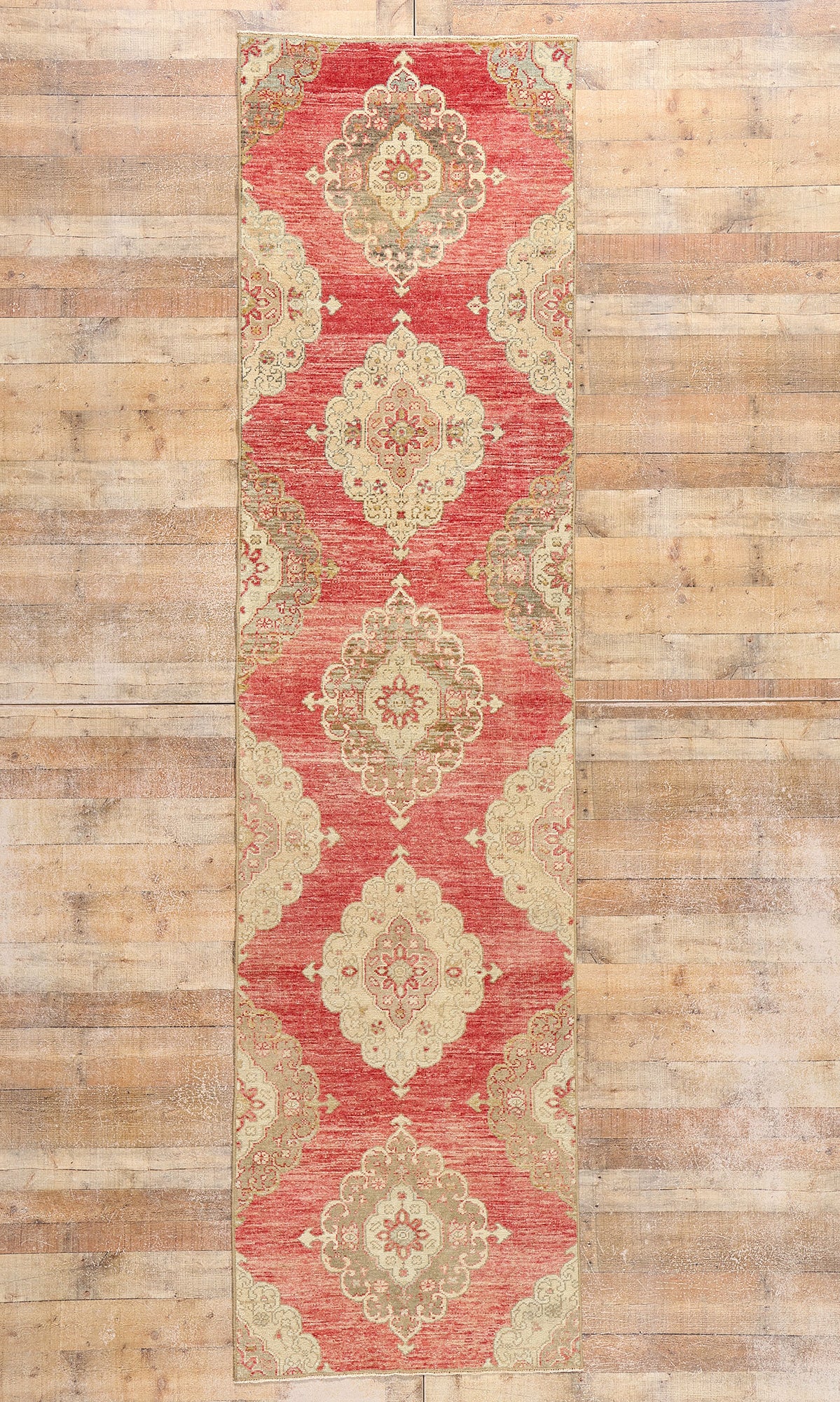 3 x 12 Vintage Red Turkish Oushak Rug 53919