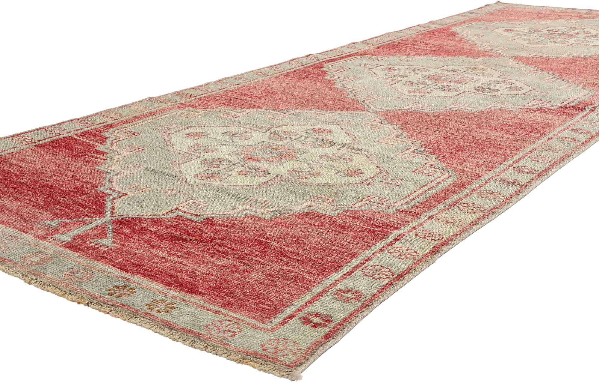 4 x 10 Vintage Red Turkish Oushak Rug 53920 – Esmaili Rugs
