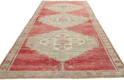 4 x 10 Vintage Red Turkish Oushak Rug 53920